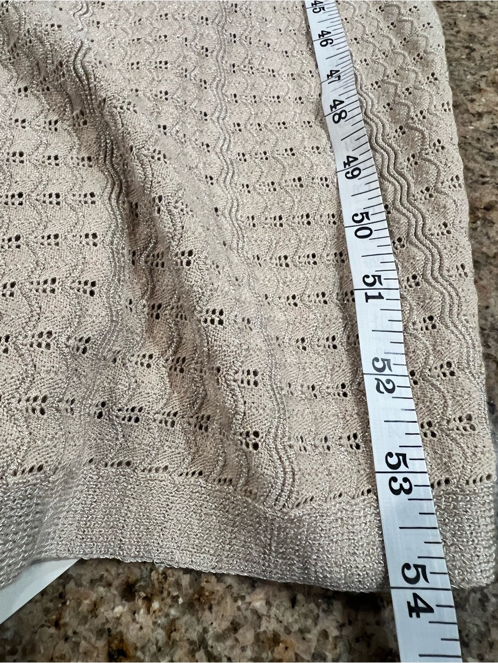 COMMENSE Short Sleeve Crochet Knit Mermaid Maxi Dress Khaki Gold Size S NWT - Picture 11 of 13